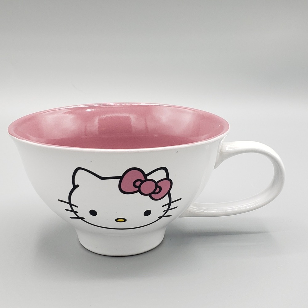 Pink and White Hello Kitty Coffee Tea Cup Mug